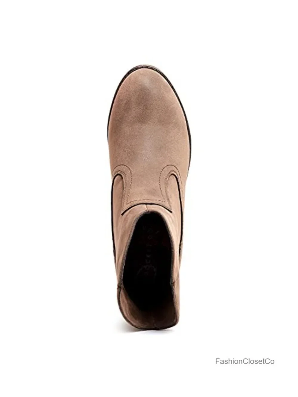 Ankle Western Boot with Stacked Heel and Cushioned Footbed